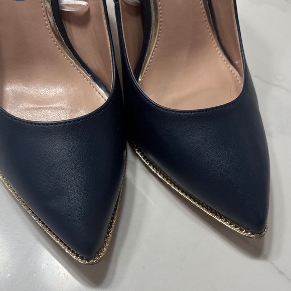 BCBGeneration Dark Blue Heels with Metallic Accent - Picture 4 of 14